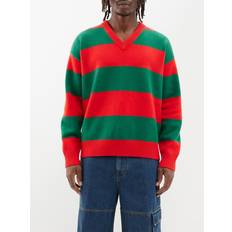 Gucci Men Sweaters Gucci Stripped Sweater - Red