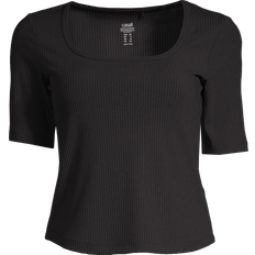 Casall T-shirts Casall Scoop Rib Tee - Black