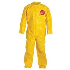 Industrial Overalls DuPont QC120BYLXL001200 Collared Chemical Resistant Coveralls, Yellow, Zipper