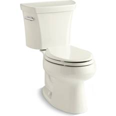 Toilets Kohler Wellworth 2-piece 1.28 GPF Single Flush Elongated in Biscuit