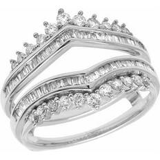 Jewelry Unlimited 14K White Gold Real Baguette Diamond Ring Enhancer 1.0CT