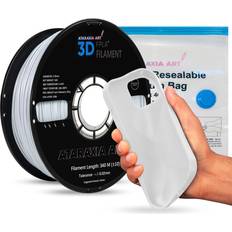 3D Printing ATARAXIA ART Flexible PLA Filament, PLA Filament 1.75mm, 3D Printer Filament,1kg, Better Than TPU, 89A Shore Hardness, Patent Formula, Compatible Bowden Extruder, With Filament storage Bag, PLA WHITE