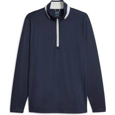 Golf - Herre Blazere Puma Lightweight 1/4 Zip Herre Pullover Navy Blazer-Ash Gray