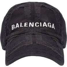 Balenciaga Accessoires Balenciaga Casquette Bb Destroyed Coton Noir/Blanc