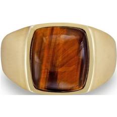 Gold - Men Rings LuvMyJewelry Chatoyant Yellow Tiger Eye Gemstone Sterling Silver Men Signet Ring Yellow Yellow