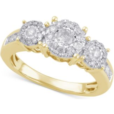 Macy's Gold Rings Macy's Diamond Three Stone Engagement Ring 3/4 ct. t.w. in 14k Gold Yellow Gold Yellow Gold