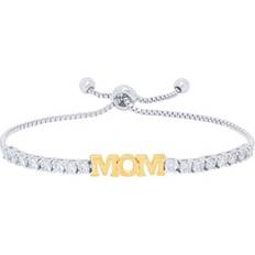 Bracelets Macy's Gold Plated Cubic Zirconia Mom Adjustable Bracelet