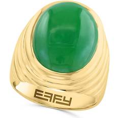 Effy Rings Effy Men's 14K Goldplated Sterling Silve & Jade Dome Ring