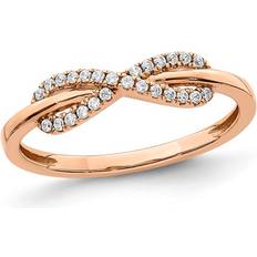 10K Rose Gold Infinity Promise Ring with Diamonds