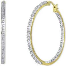 Macy's Earrings Macy's Gold Plated Diamond Accent Hoop Earrings