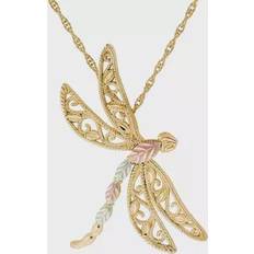 Black Hills Gold Dragonfly Pendant w/ Chain, 10K/12K