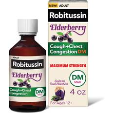 Robitussin Maximum Strength Elderberry Cough + Chest Congestion DM Cough Medicine Congestion Relief