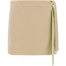 Fleece Rokken Off-White Mini Rok Met Sluiting Aan De Zijkant - Beige