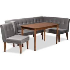 Wood Dining Sets Baxton Studio Stewart Finished Dining Set 5