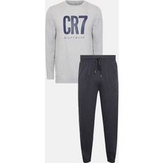 CR7 Sleepwear CR7 Men's Cotton Loungewear Top and Pant Set Gray, Blue Gray/Blue