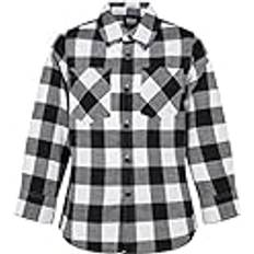 Schwarz Hemden Urban Classics Jungen Boys Checked Flanell Shirt Hemd, black/white, 110-116