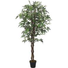 Plantes Artificielles vidaXL Rable Artificiel 224 Feuilles 80 cm Vert Plante Artificielle