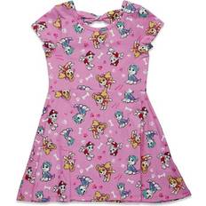 Nickelodeon Paw Patrol Everest Marshall Skye Little Girls Skater Dress Pink 6-6X
