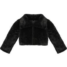 Fur Children's Clothing Lilax Lilax Girls Button Closure Cozy Faux Fur Bolero Shrug Jacket Black Years