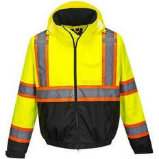 Portwest Work Jackets Portwest US367 Hi-Vis 2in1 Bomber Jacket-Yellow/Black-7XL