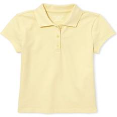 Spandex Polo Shirts The Children's Place Girls Short Sleeve Pique Polo - Dk Heather Gray