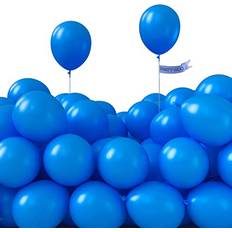 Latex Balloons PartyWoo Blue Balloons, 120 pcs 5 inch Dark Blue Latex Balloons Matte Balloons for Baby Shower Birthday Decorations Baptism Balloon Garland Arch Kit