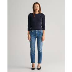 Gant Women Jeans Gant Women Slim Fit Cropped Jeans - Blue Denim Cotton