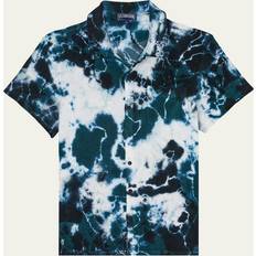 Shirts Vilebrequin Men's Terrycloth Ocean Tie-Dye Short-Sleeve Shirt EMERAUDE