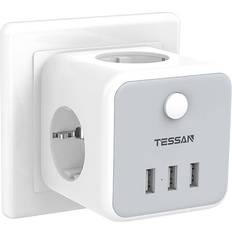 Tessan EU-Steckdosenadapter mit 3 AC-Steckdosen