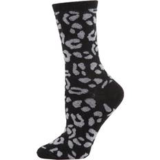 Leopard - Women Socks MeMoi Leopard Animal Print Cashmere Women's Crew Socks Black Black