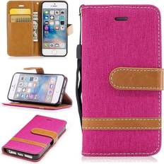 Apple iPhone 5/5S/SE Wallet Cases König Design Hülle für apple iphone 5 5s se schutz handy case cover tasche wallet etui Rosa