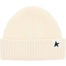 Gold - Men Headgear GOLDEN GOOSE Star Wool Beanie - White