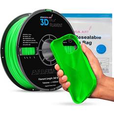 3D Printing ATARAXIA ART Flexible PLA Filament, 3D Printer Filament, PLA Filament 1.75mm,1kg, Better Than TPU, 89A Shore Hardness, Patent Formula, Compatible Bowden Extruder, with Filament Storage Bag, PLA Green