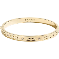 Coach Signature Hinged Bangle - Gold/Transparent