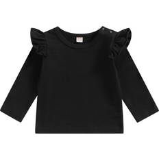 Baby Spring Autumn Ruffle Top - Black