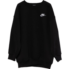 Black Sweatshirts Children's Clothing NIKE Girl's Sportswear Club Fleece Oversized Sweatshirt - Black/White