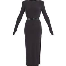 Clothing Norma Kamali Women's Shoulder-Pad Long-Sleeve Dress Black Black