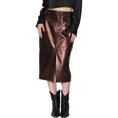 Gold Skirts Walter Baker Glynice Leather Midi Skirt