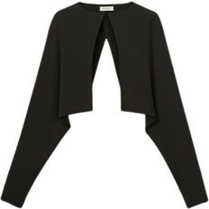 Organic - Women Capes & Ponchos Lafayette 148 New York Stretch Crepe De Chine Cutaway Bolero - Black