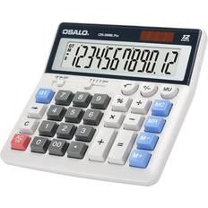Calculators Osalo OSALO Calculator Extra Large Display Solar Big Buttons 12 Digits Desktop Accounting Calculator for Office Business OS-200ML