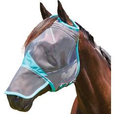 Weatherbeeta Grooming & Care Weatherbeeta ComFiTec Deluxe Fine Mesh Mask With Nose Grey/Turquoise Full