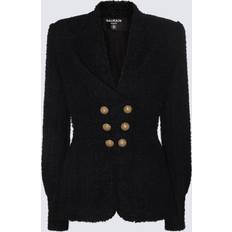 Balmain Women Jackets Balmain Collarless Tweed Jacket black