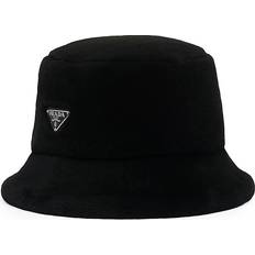 Yksivärinen Hatut Prada Shearling Bucket Hat - Black