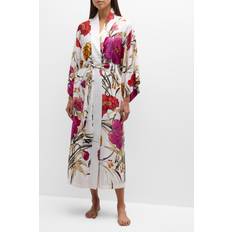 Sleepwear Natori Anais Floral-Print Kimono-Sleeve Charmeuse Robe ALABASTER COMBO