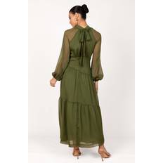 Green - Women Dresses Julip Sheer Long Sleeve Maxi Dress Olive