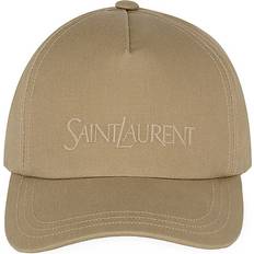 Herre - Hør Tilbehør Saint Laurent Logo Embroidered Cotton Linen Blend Gabardine Baseball Cap - Neutrals