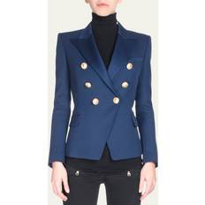 Balmain Blazers Balmain Wool Jacket With Logo Buttons Blazer And Suits Blu-Donna