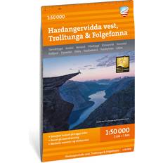 Bøger Turkart Hardangervidda vest, Trolltunga & Folgefonna 1:50 000