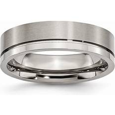 Chisel Bridal TB60-10.5 mm Titanium Grooved Brushed & Polished Band Silver