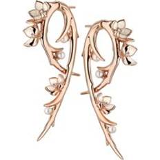 Shaun Leane Cherry Blossom 18ct Rose Gold Plated Sterling Silver 0.35ct Diamond Pearl Hook Earrings Rose Gold